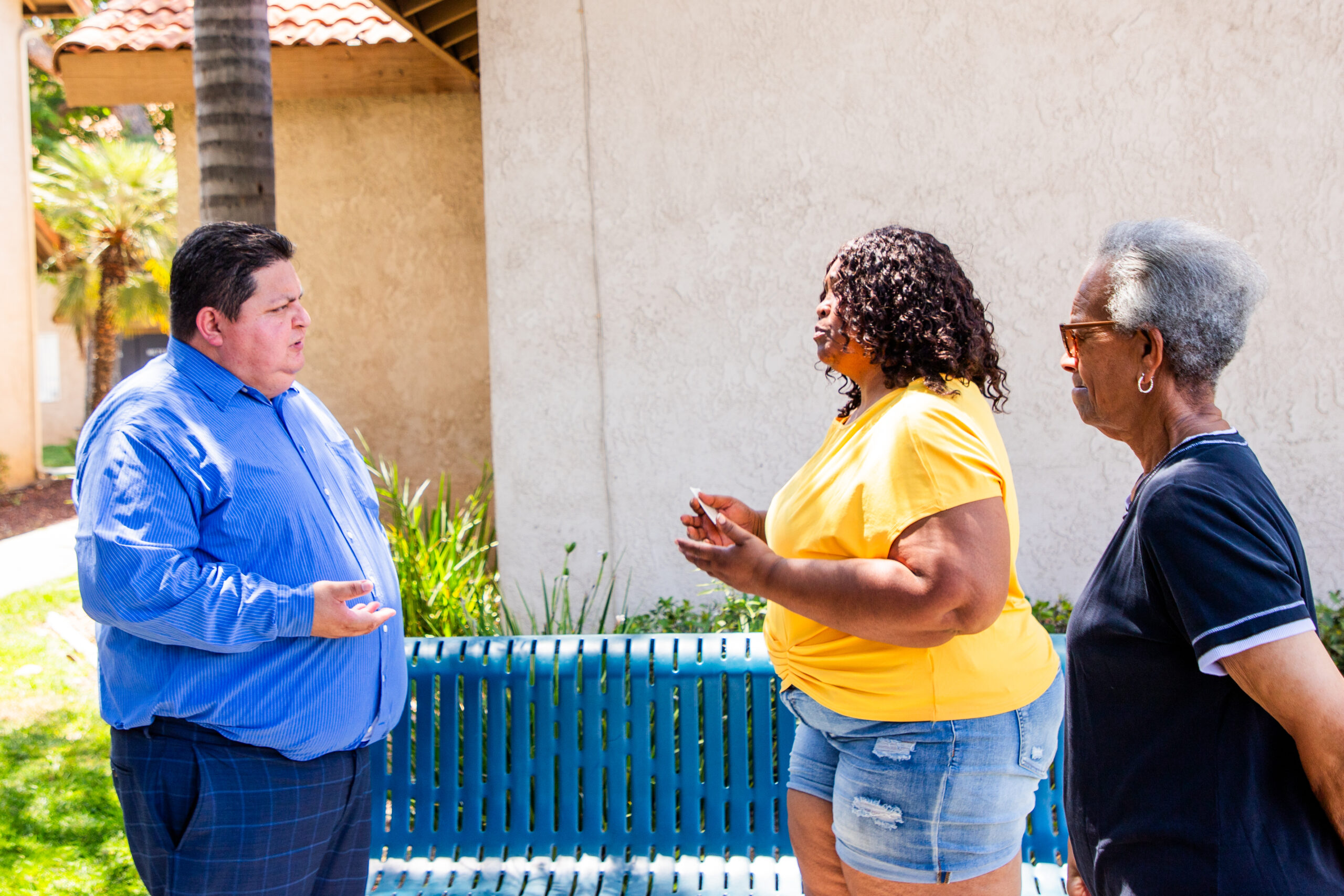 Council Member Rafael Trujillo connects with residents. 